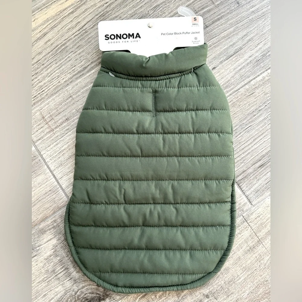 Sonoma Small Color Block Puffer Jacket for Dogs